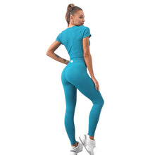 Load image into Gallery viewer, Ribbed Leggings | Aqua