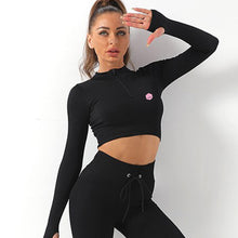 Load image into Gallery viewer, Long Sleeve Crop | Black