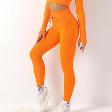 Load image into Gallery viewer, Ribbed Leggings | Tangerine