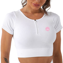 Load image into Gallery viewer, Ribbed Crop | White