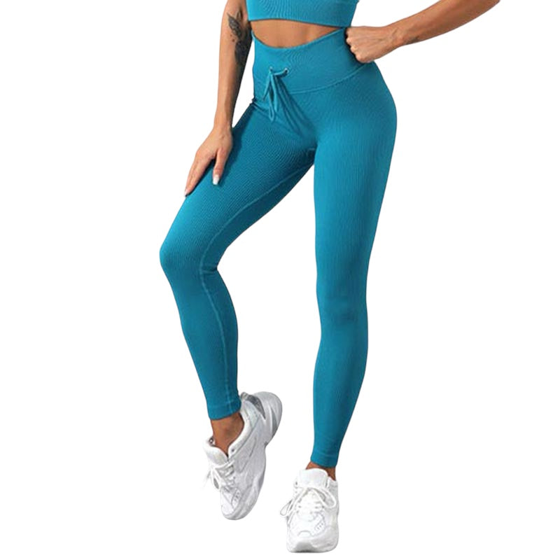 Ribbed Leggings | Aqua